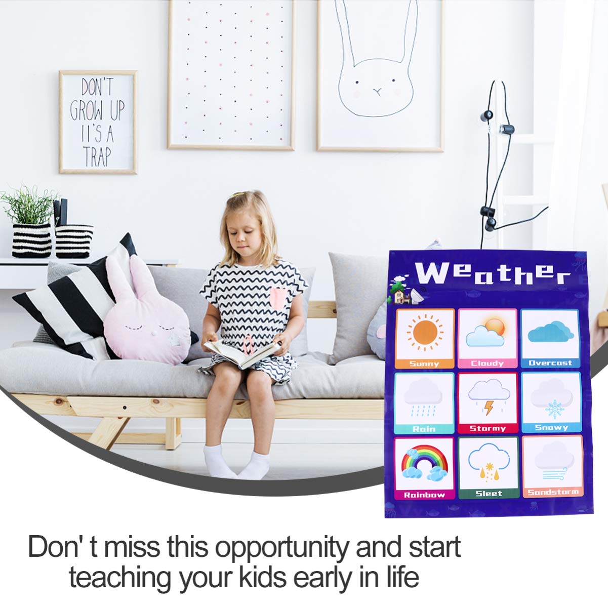 NUOBESTY Tableau Mural Éducatif pour Garçon et Filles Adhésif Pp, Léger et Facile à Utiliser, pour L'apprentissage des Nombres Développement des Couleur Aléatoire Plusieurs styles
