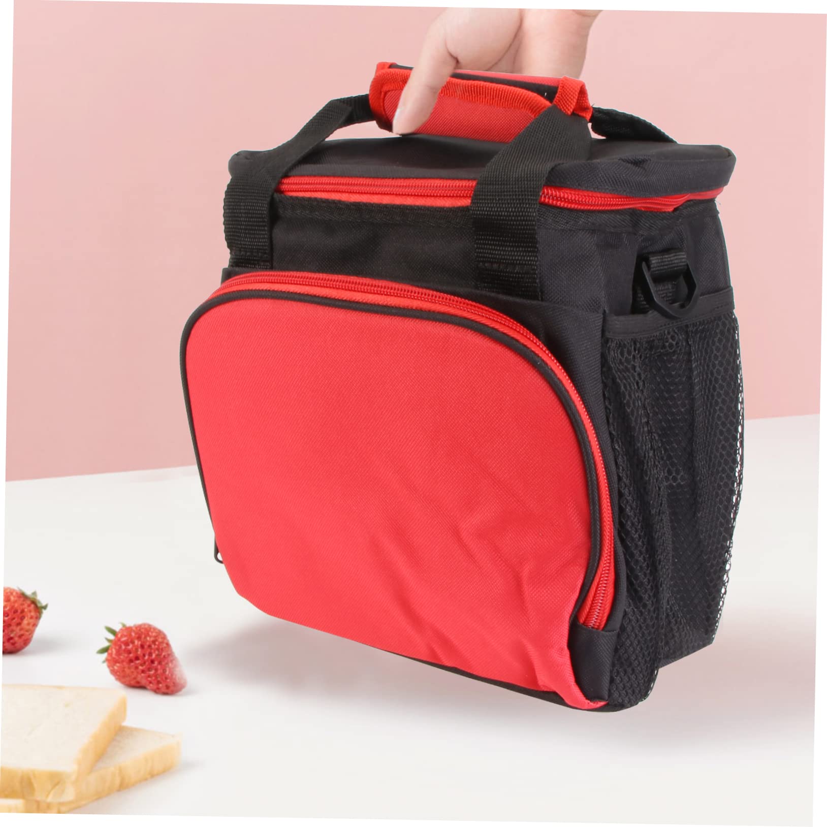 Wiederverwendbare Faltbar Isoliert Lunchtasche Gewebe aus Oxford Rot