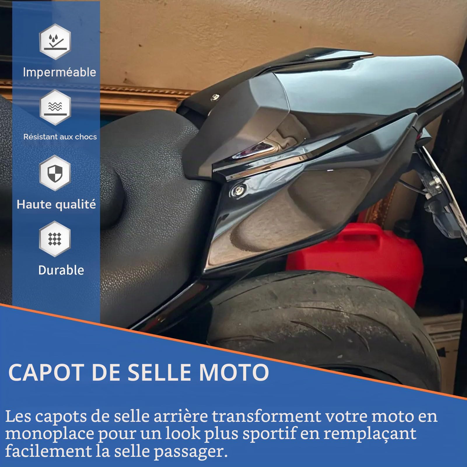 Capot de Selle Passager arrière Neuf pour Moto Z900/SE Z 900 SE Z-900 Accessoires 2025 2026, Capot de Dossier de Selle Solo Passager (Noir Brillant)