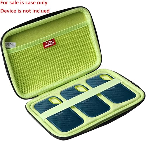 Miniatura 2 de Hermitshell Funda de viaje rígida para SanDisk 500 GB  250 GB  1 TB  2 TB Extreme Portable SSD (negro + Monterey, funda para 3 discos duros)