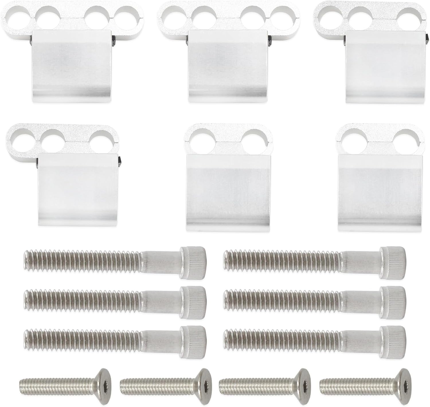 Spark Plug Wire Separator Kit - Silver Metal Edition, Compatible with 7-8mm Wires, 6PCS Ignition Wire Dividers & Loom Holders
