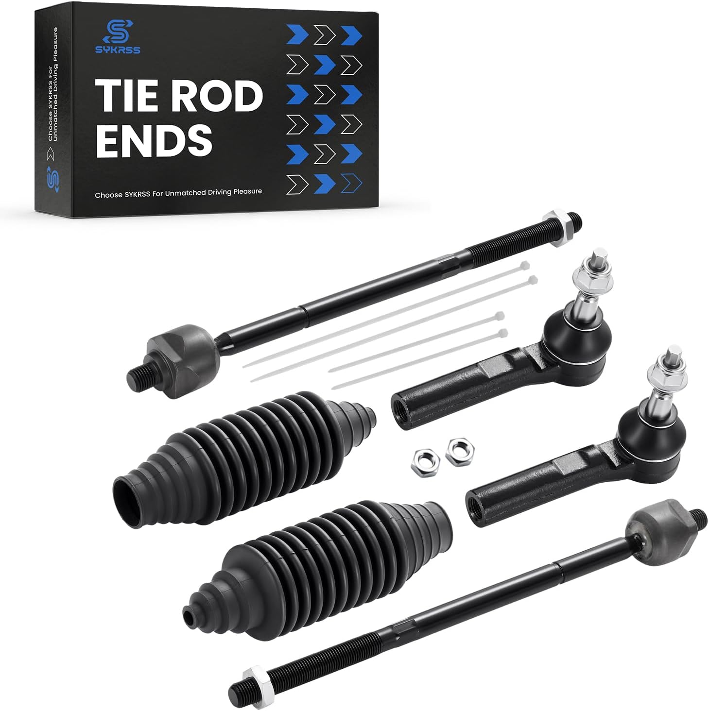 6-PC Tie Rod Ends Kits Compatible with Dodge Avenger 2008-2014,2xOuter tie rod ES800408,2xInner tie rod EV800400,2xdust cover