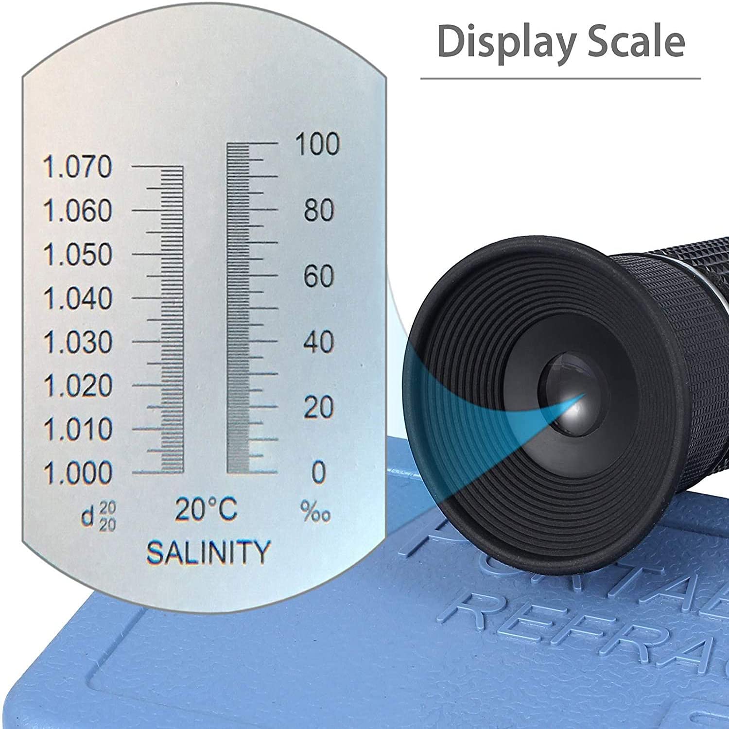 Rifrattometro LED ATC Aquariumline Per Acquario Marino – 0-100‰ / 1.000-1.070 SG, Con Compensazione Temperatura, Custodia E Accessori