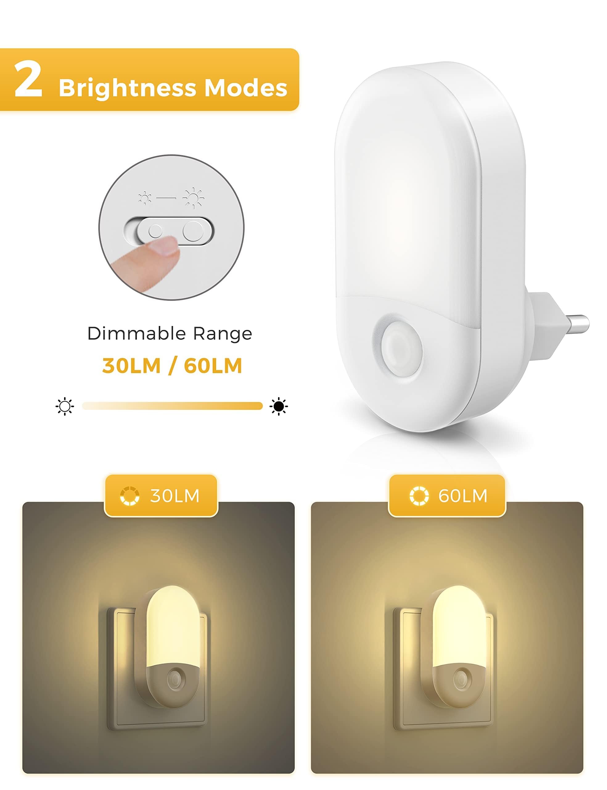LOHAS-LED Presa Notturna Con Sensore Crepuscolare, Luce Notturna Per