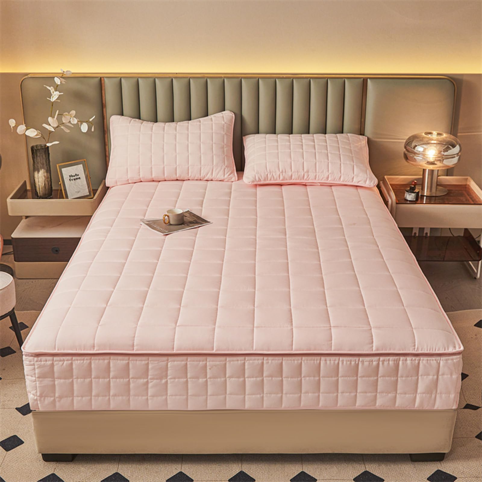 Coprimaterasso trapuntato impermeabile – Dimensioni standard con cerniera 140 x 190 cm antipolvere e rimovibile, massimo comfort e protezione per lo spostamento, adatto per materassi da 150 x 200 + 16