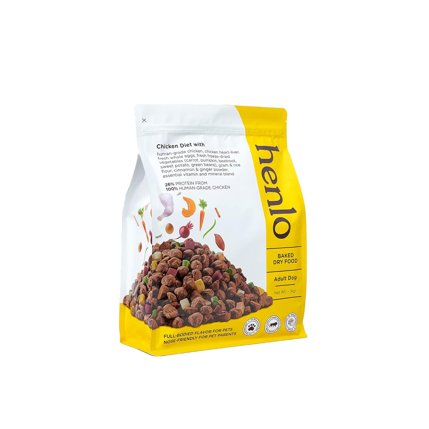 Henlo Baked Dry Dog Food for Adult Dogs 1 KG 100 HumanGrade Ingredients Nutritionally