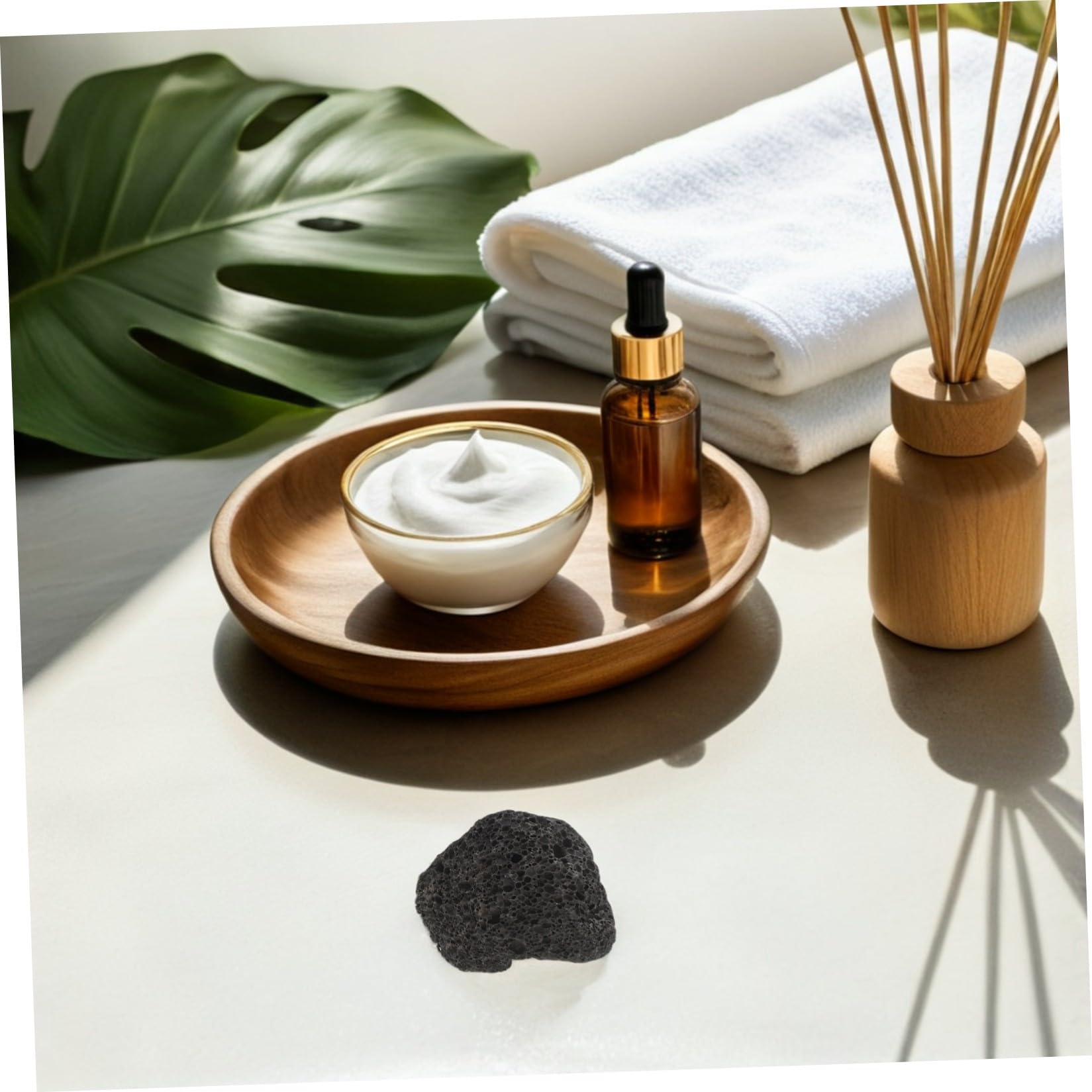 Sosoport Diffusore Pezzi Lavica in Essenziali Pietra Oli di 4 Nera | Dimensione 5-8cm, Forma Naturale, Decorazione Contemporanea, Uso in Camera da Letto e Ambienti Spa