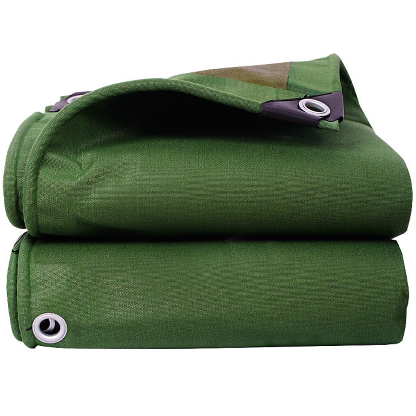 Heavy Duty Tarpaulin Strong Waterproof, Ground Sheet Tent Tarps Cover Sheet, 1x2m 1.2x1.2m 1.5x2.5m 1.5x3m 3x6m, for Outdoor Camping Caravan, Green(2x4m(6.5ftx13.1ft))