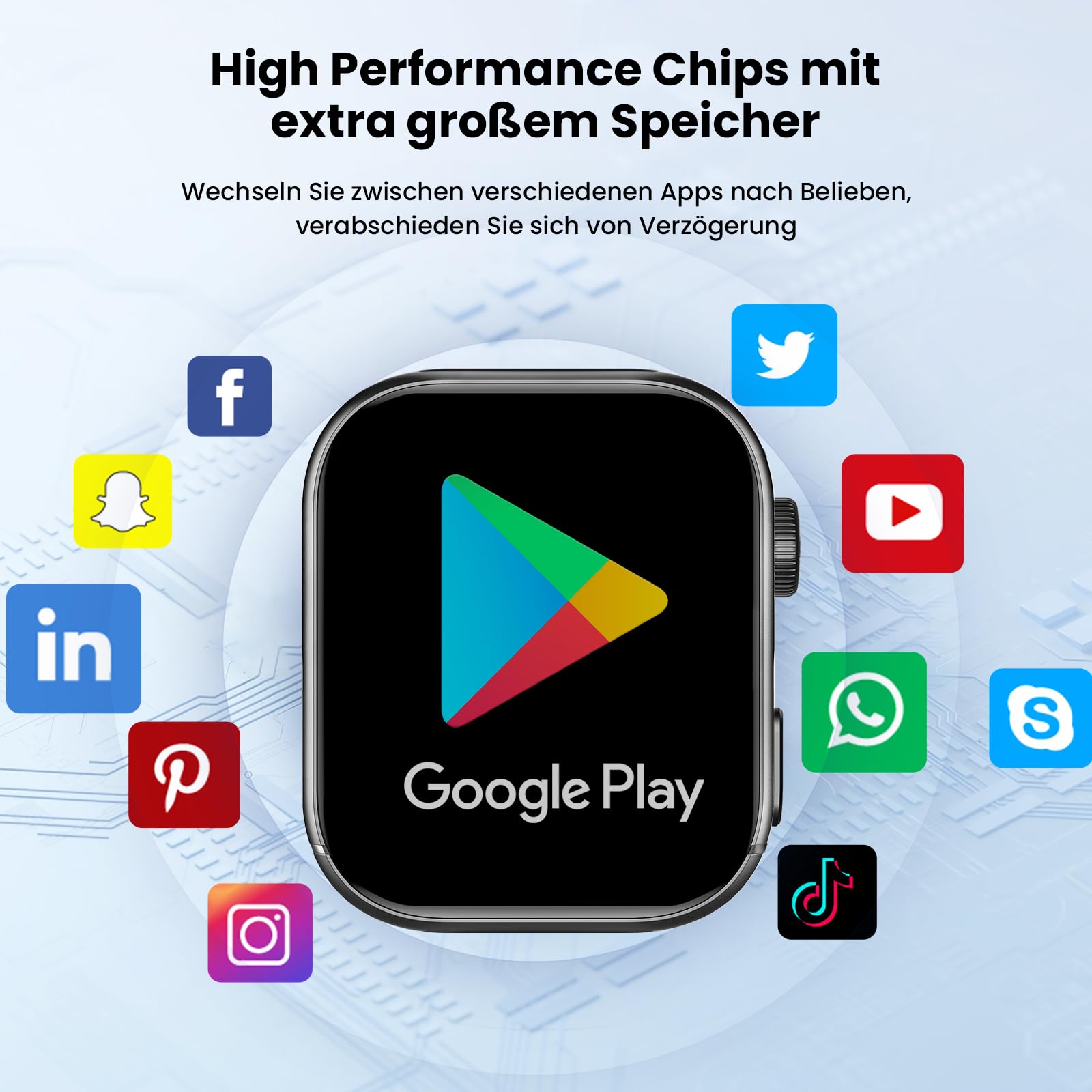 4G Smartwatch mit Telefon 2.1" AMOLED Touch Großbildschirm Smart Watch für Herren Damen Fitness 1020mAh GPS Tracker SIM Slot Drehende Kamera Herzfrequenz Monitor SOS Anruf Sportuhren 3GB+32GB Schwarz