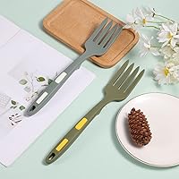 Vista 4 de 2 tenedores flexibles de silicona, gran tenedor de cocina de silicona, resistente al calor, multifunción, antiadherente, para utensilios de cocina