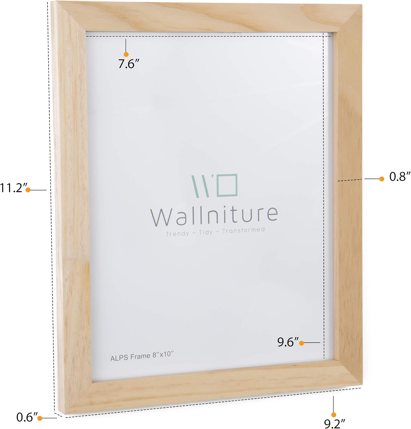 Wallniture Alps DIY Wall Decor 8x10 Craft Picture Frames Table Top Display or Wall Mount, Set of 6 Natural Finish