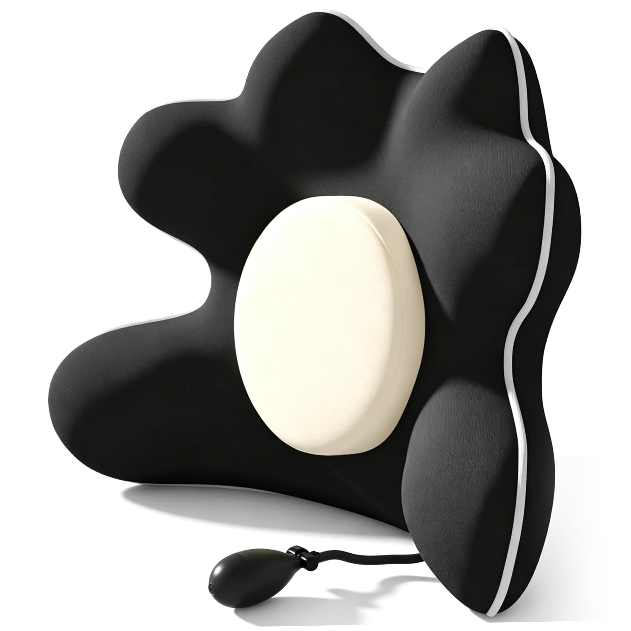 Neptuiby Chair Back Support, Soft Comfortable Lumbar Support Pillow With Adjustable Airbags, Ergonomic Back Pillow For Chair Office Car (black)