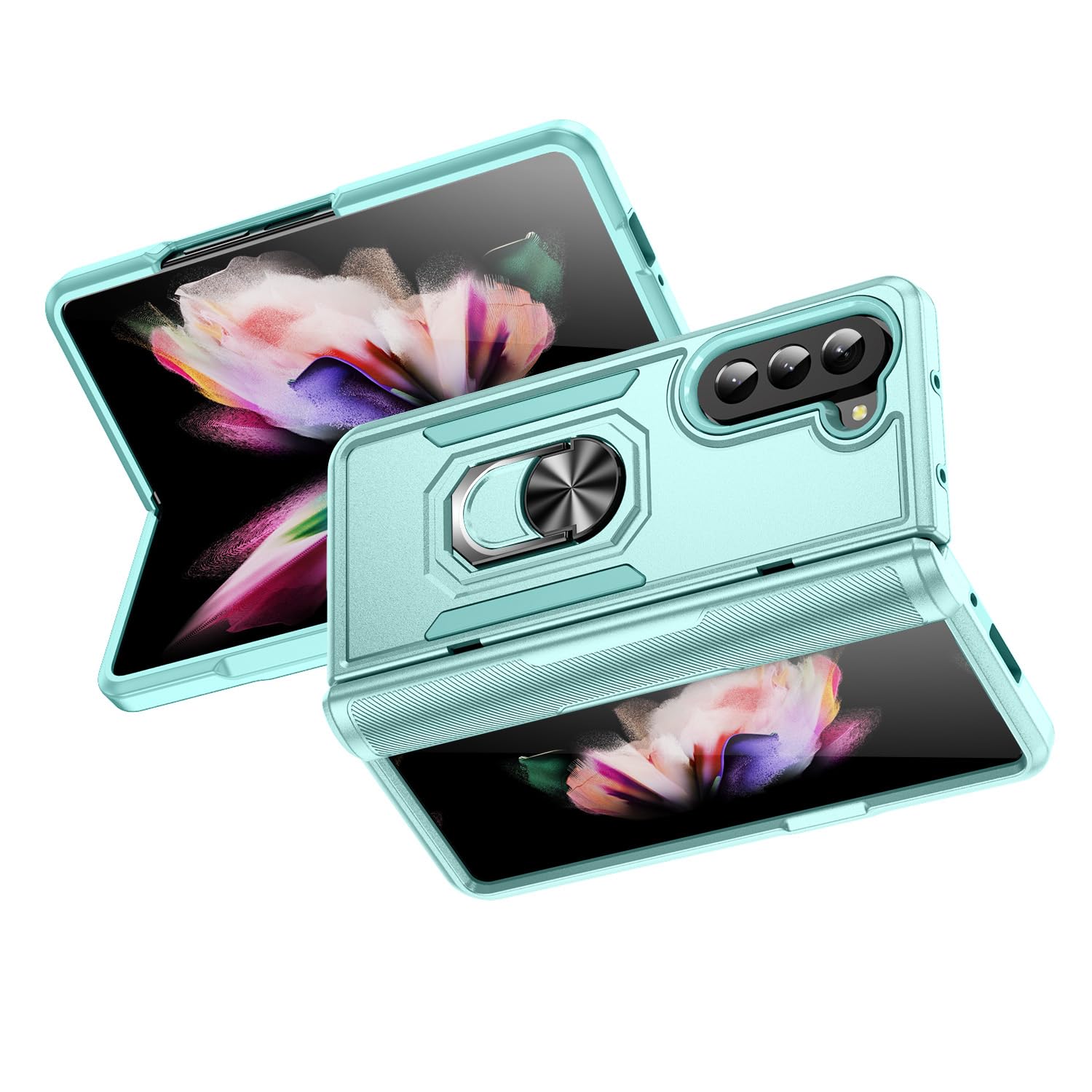 TURTLE® 360° Moving Viewing Stand Case for Samsung Galaxy Z FOLD 5 Back Cover Pouch Outside Hard PC + Inside Soft TPU Protect from Accidental Damages - Aqua (B0BNNFP41Z) Amazon Price History, Amazon Price Tracker
