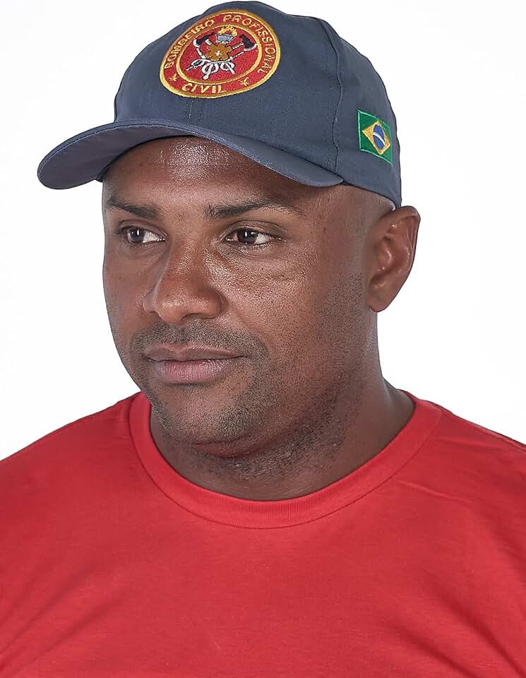 Boné Caqui Bombeiro Profissional Civil C/Bordado Bandeira Do Brasil (Verde petróleo)