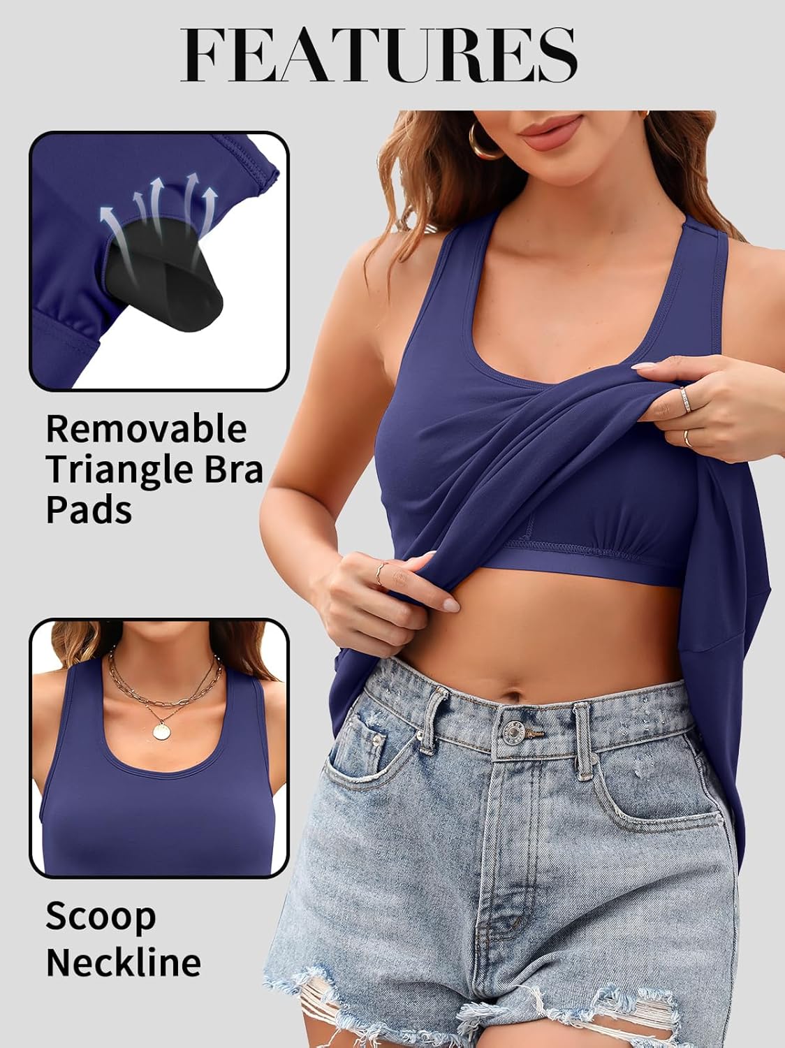 V FOR CITY Women Built in Bra Summer Dresses with Pockets Beach Sundress Casual Loose Sleeveless Racerback Tank Dress 2026 - Image 4