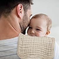 Vista 5 de Looxii Paquete de 6 paños de muselina para eructos, 20 x 10 pulgadas, ultra suaves y absorbentes, 6 capas 100% algodón para escupir y babear, suaves