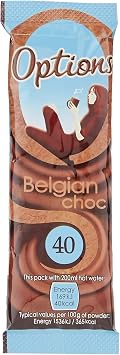 Options Belgian Chocolate 11g sachets. Box quantity 100