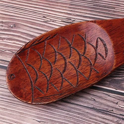 Miniatura 7 de Vctitil 2 unidsset de paleta de arroz de madera en forma de pescado de cocina cuchara de arroz espátula de arroz de madera vajilla de cocina