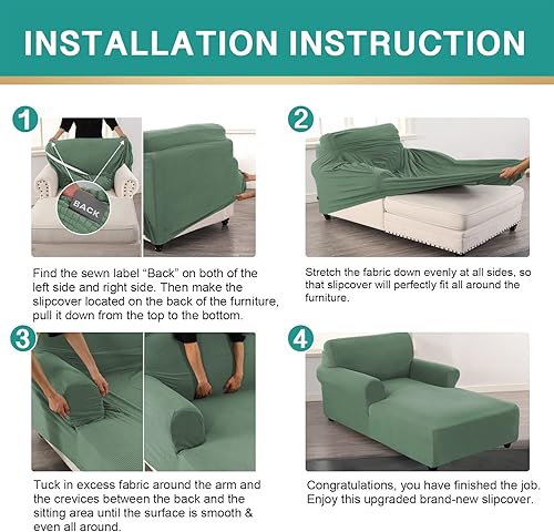 Miniatura 4 de Funda para tumbona, fundas elásticas para tumbona, funda para sofá con doble brazo, tela jacquard a cuadros pequeños, protector de muebles suave con