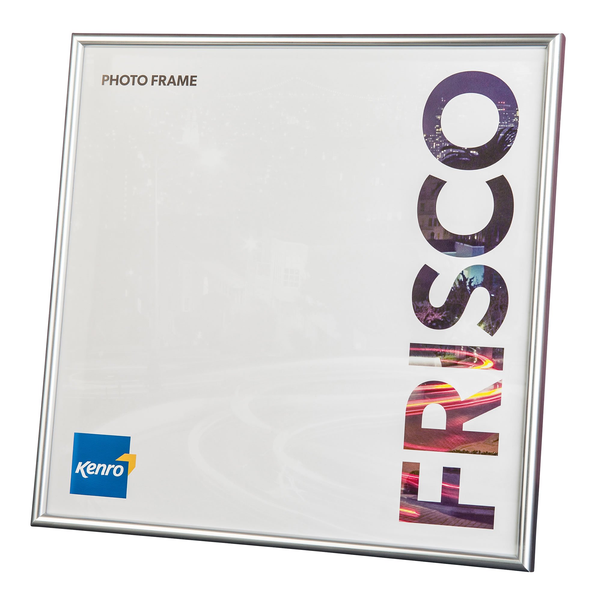 Kenro Frisco Plastic Picture Frames (Box of 1) - 12x12 / 30x30cm Wall Hanging Stylish Photo Frame with Glass Front - Silver