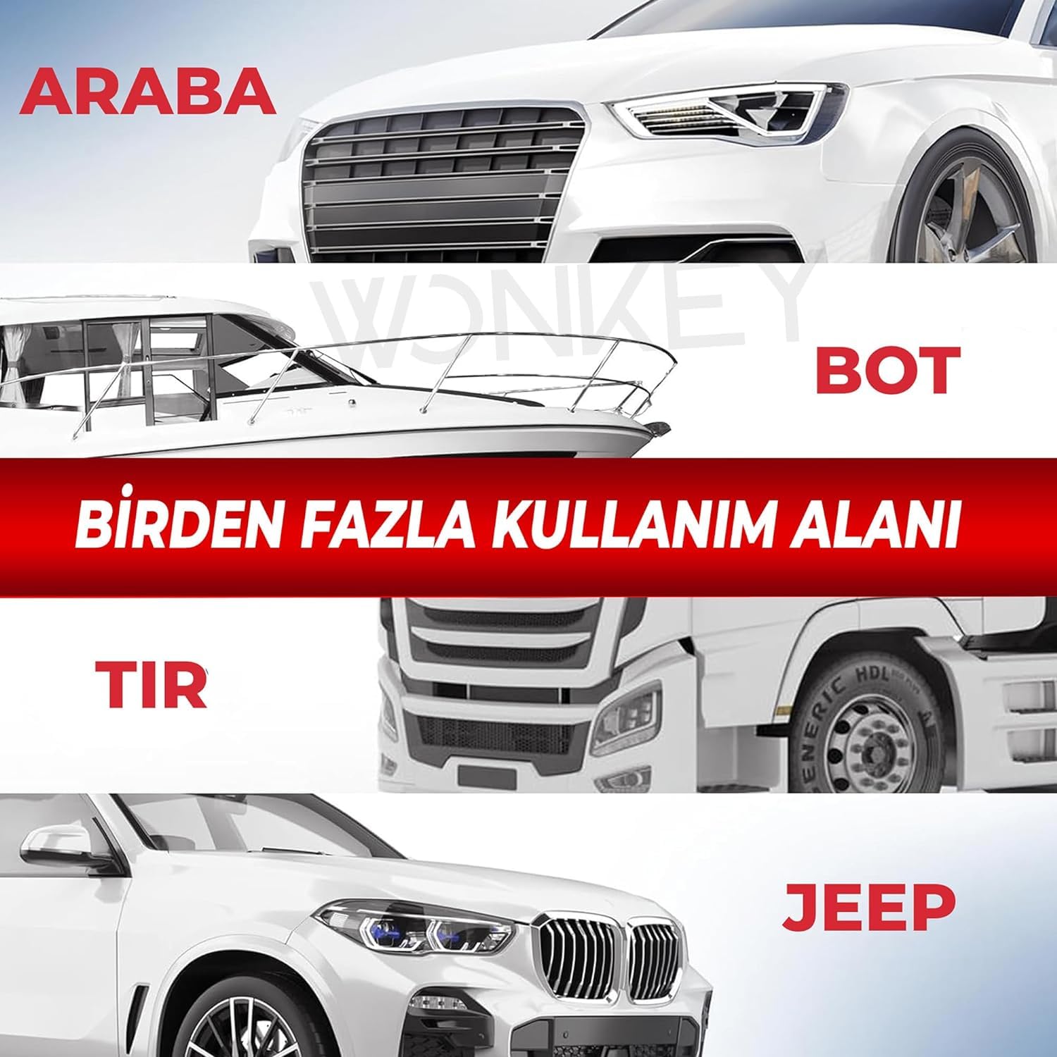 WONKEY - 9 Parça Profesyonel Oto Yıkama Seti, Oto Kurulama Seti, Araba Bakım Paketi, Araç Temizleme Seti, Araba Yıkama Paketi - Mega Set