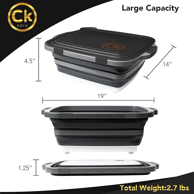 Tupper plegable BBQ XL 16 litros con tapa negra miniatura 3
