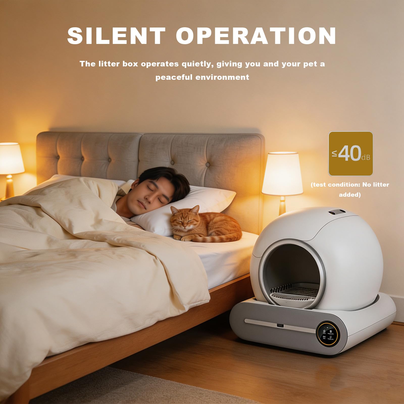 Lettiera Autopulente per Gatti 65 L+ 9 L Cassetta per Gatti Abilitata WiFi | Anti Trappola, Isolamento Odori, Controllo App, Progettazione Sicura, 6 Sacchetti per Rifiuti, 2 Filtri, 1 Tappetino
