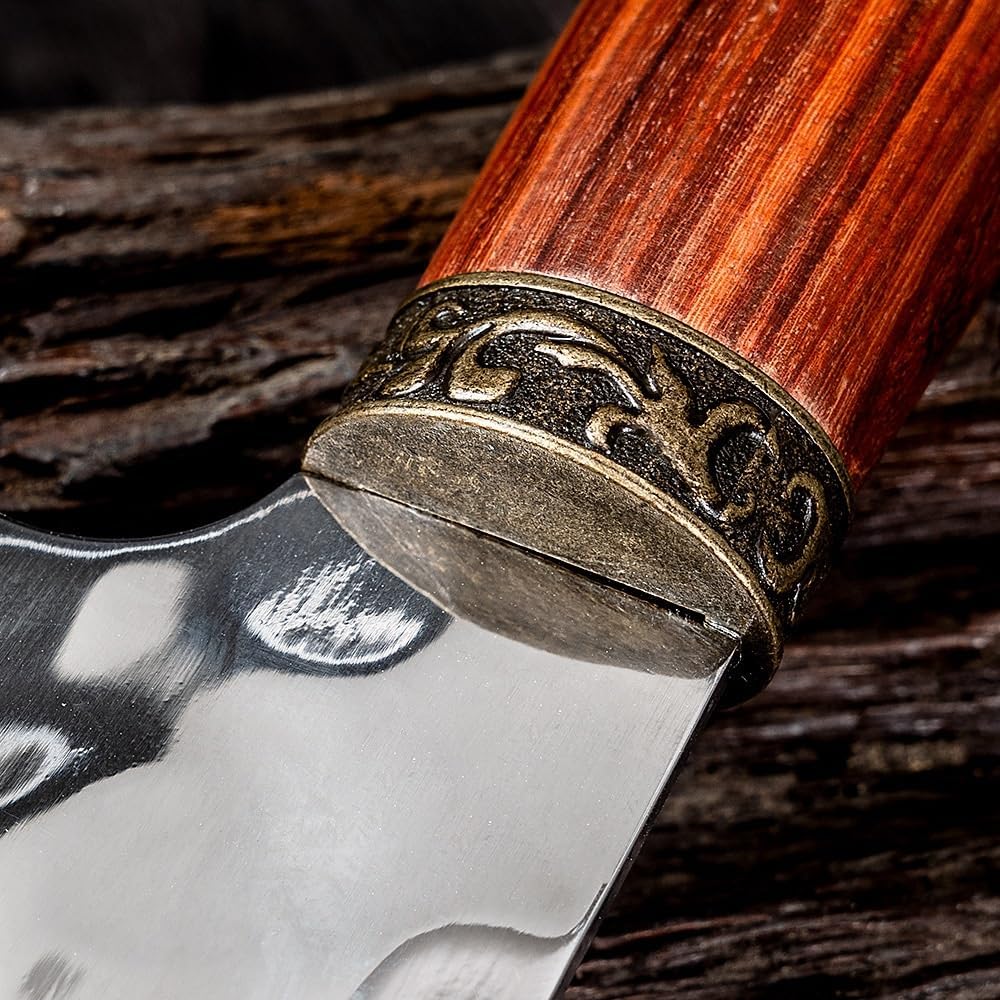 Meat Cleaver,Cleaver Knife 7 Inch Chinese Chef Knife 10Cr15MoV 3 Layers Damascus Steel Sharp Cleaver Slicing Kitchen Knives For Cutting Vegetables And Meat, LAMAJIGA5844