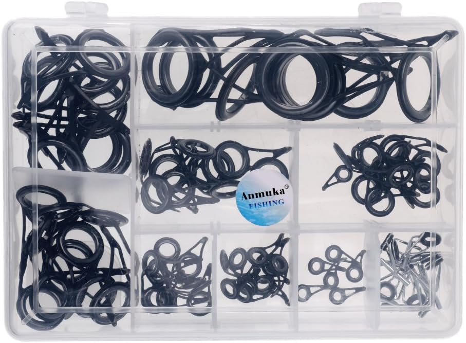 90pcs Steel Fishing Rod Guides Set Repair Kit | Wear- Ceramic | s Fishing Line | Stainless Steel | for Fishing Enthusiasts and Repairing Rods