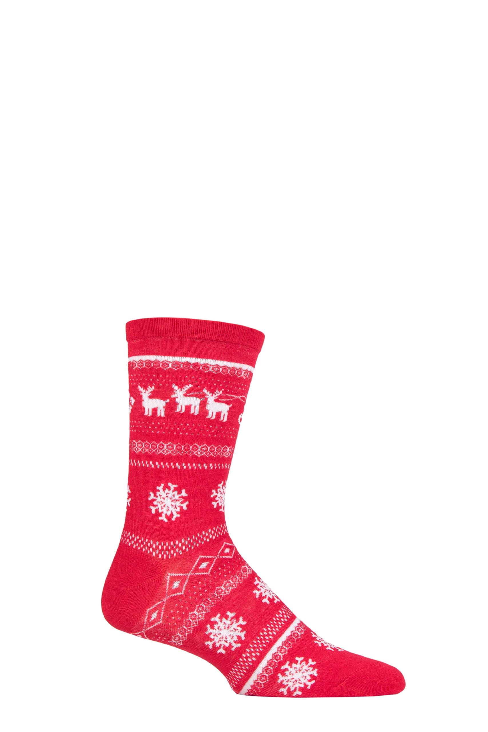 SockShop Lazy Panda Men's and Ladies' Bamboo Christmas Socks (Pack of 1) (Red Sleigh Ride, 7-11)