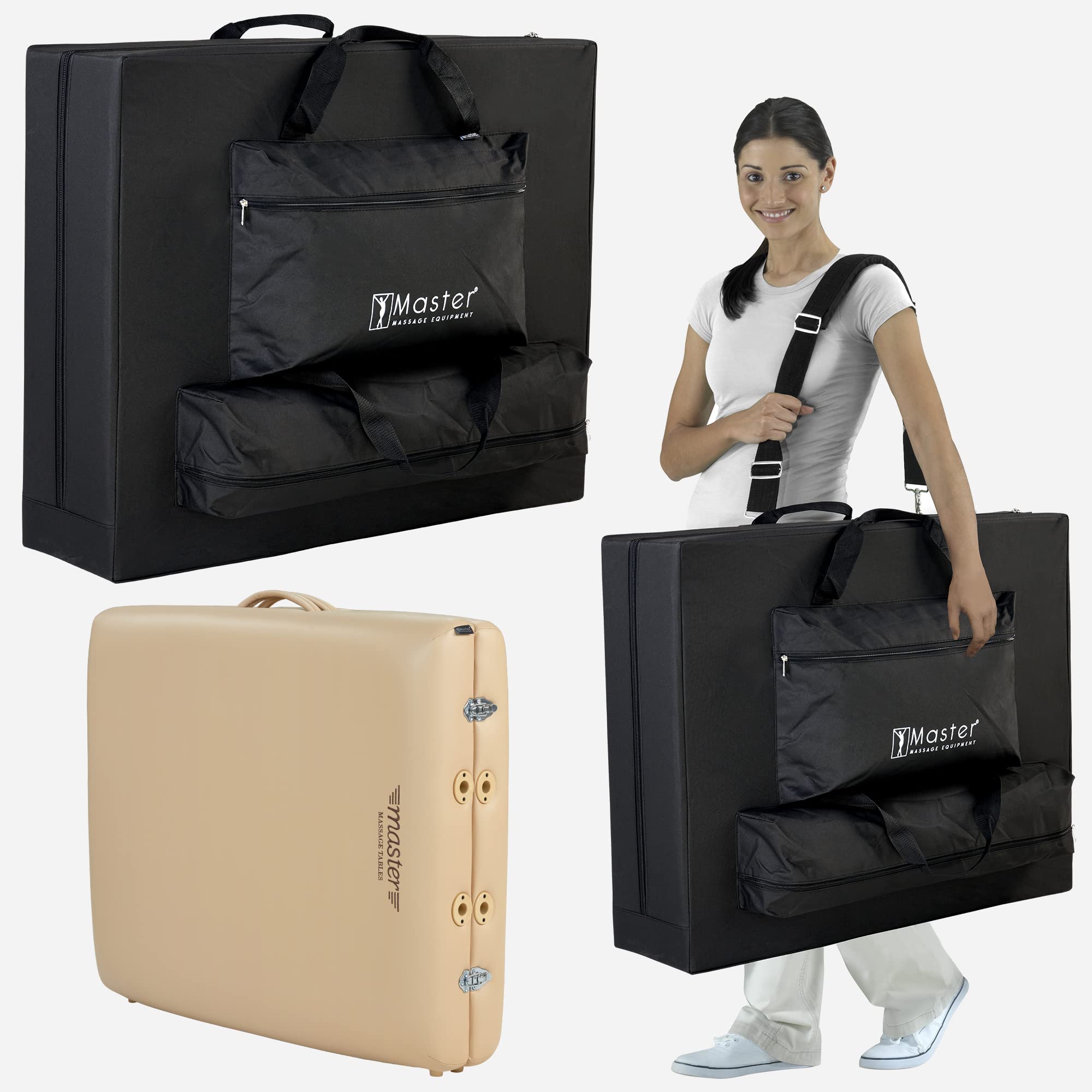 Master Massage del Ray Pro - Mesa de Masaje portátil (71 cm), Color Beige
