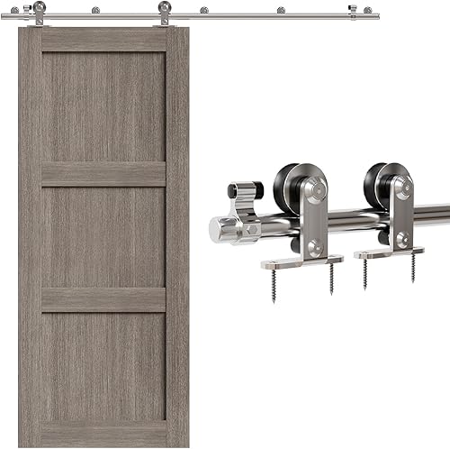 Kit de hardware de puerta de granero de pista deslizante de acero inoxidable de 5FT60 '' para una sola puerta resistente