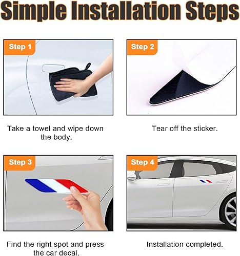 Miniatura 5 de Ziciner 2 insignias 3D de la bandera de Francia, emblema para guardabarros delanteros de automóvil, calcomanías de aleación de automóvil y