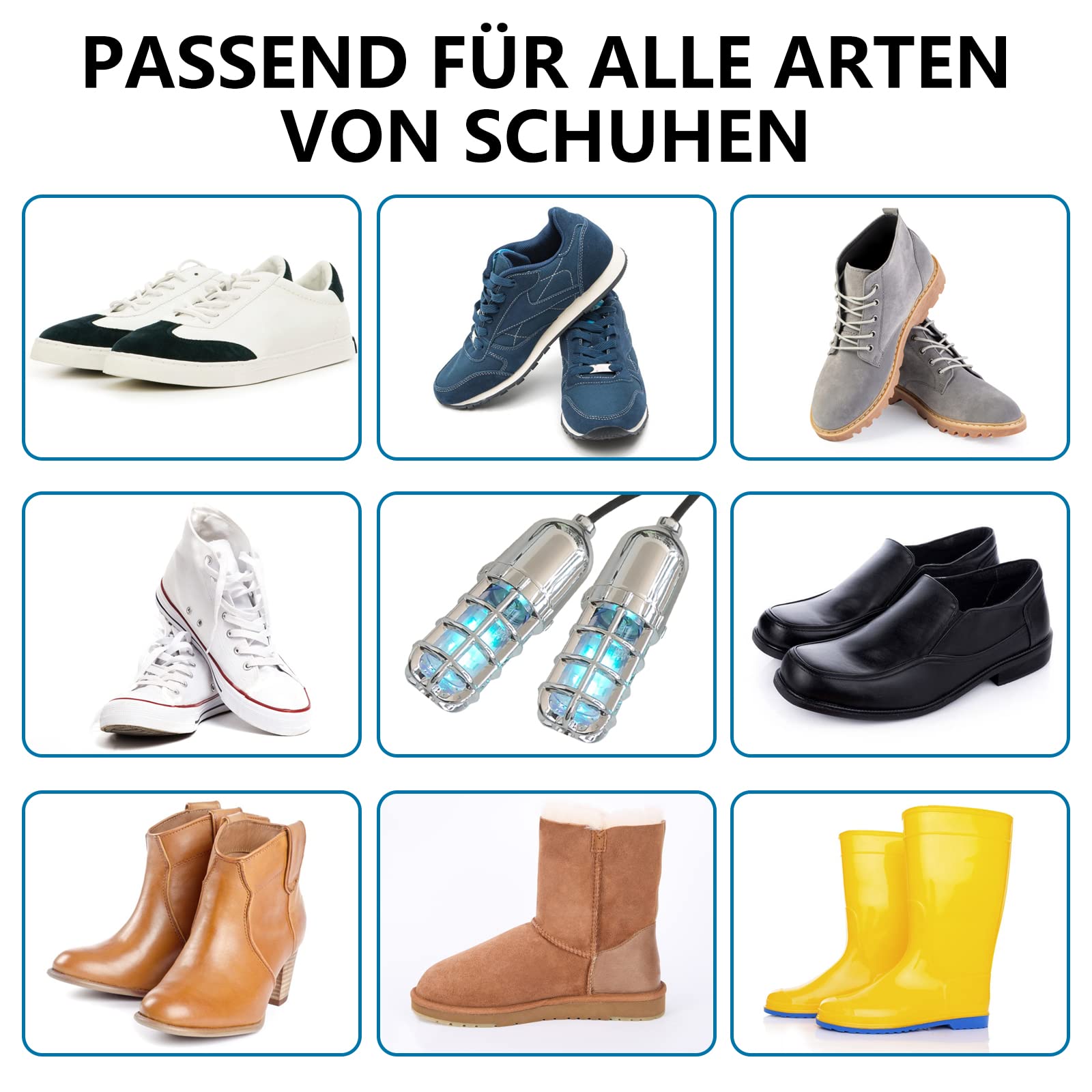 Sèche-chaussures ultraviolet - Chauffe-pieds électrique - Chauffe-chaussures - Chauffe-chaussures - Séchoir à bottes - Séchoir à gants - Avec souffleur thermique - Design pliable - Séchage rapide -