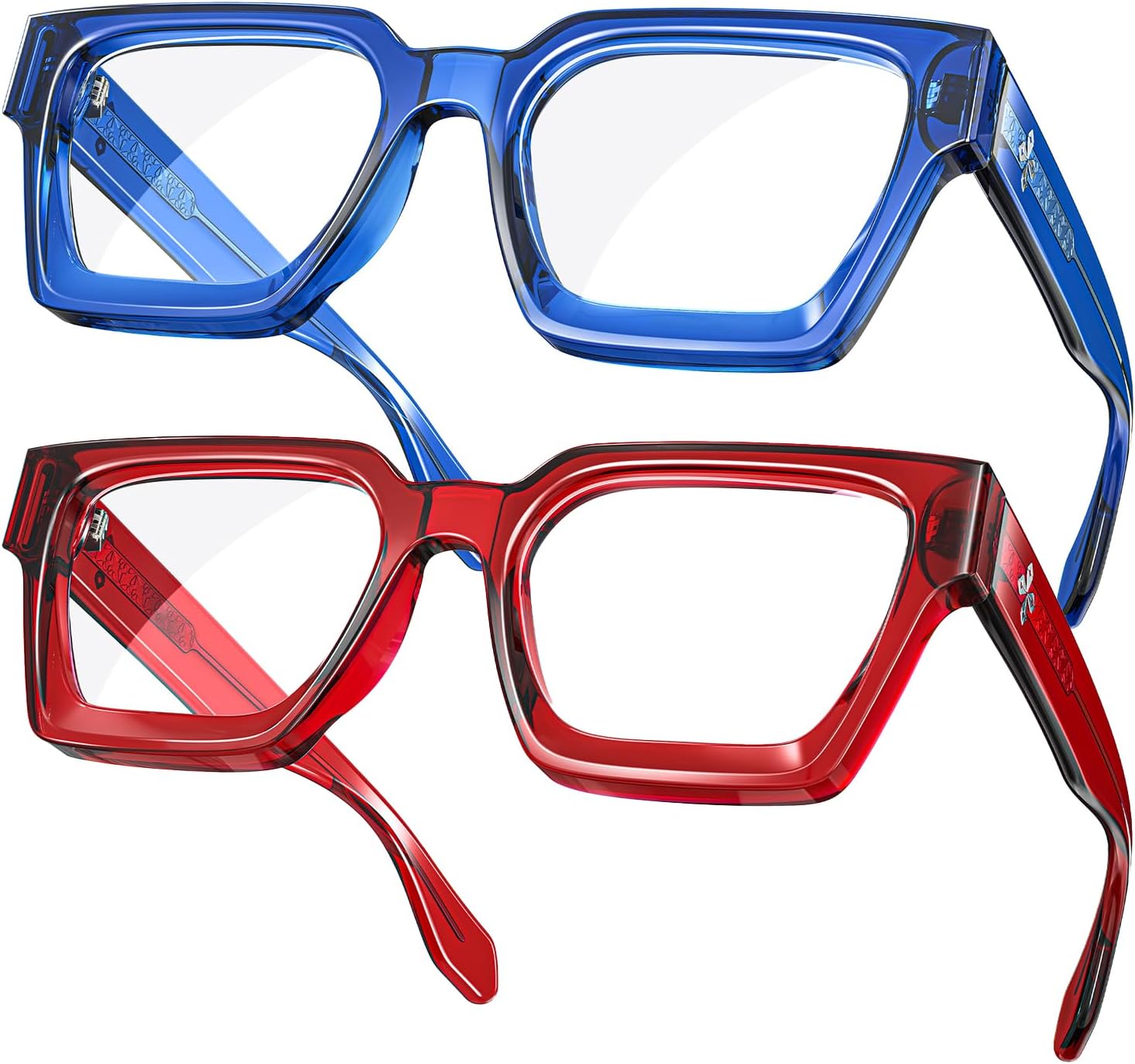 VISOONE Blue Light Blocking Glasses Rectangle Chic Preppy Look MultiColor Frame for Women Men RIVER