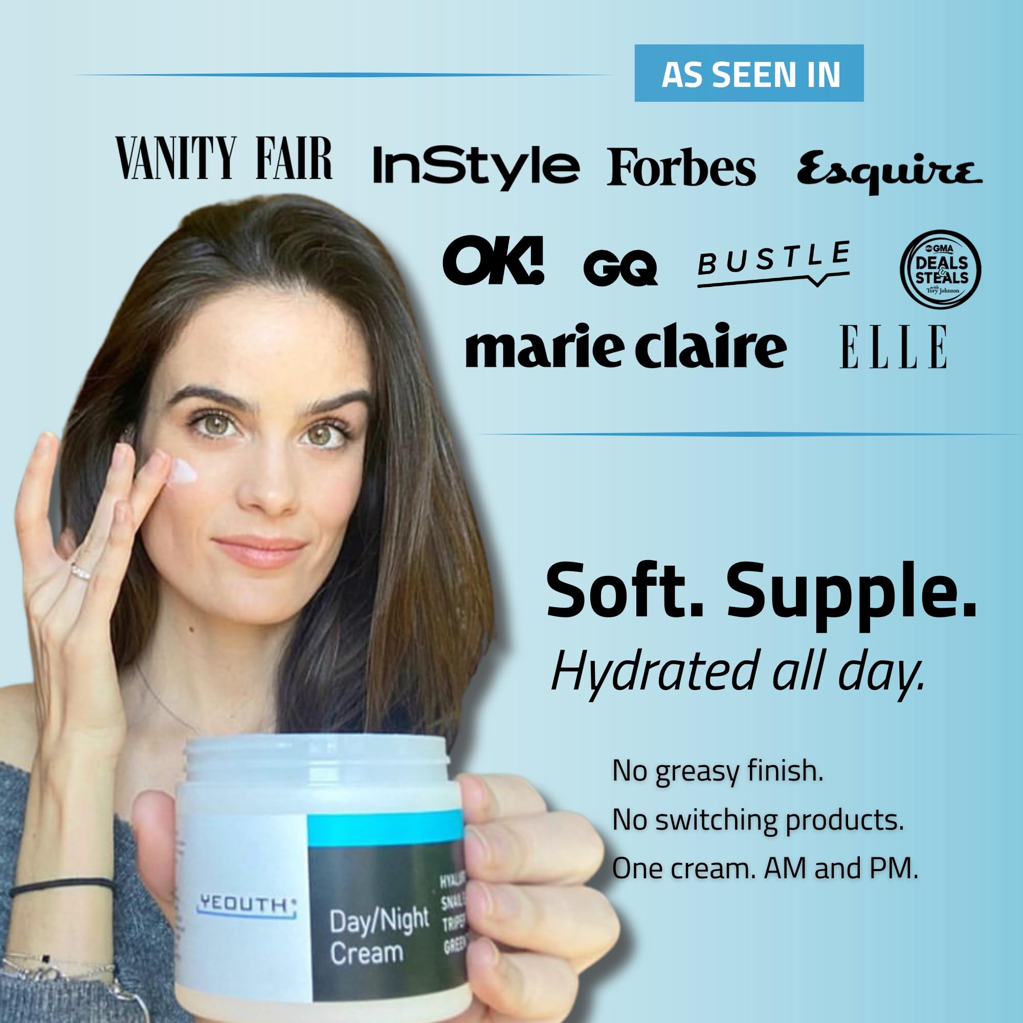 YEOUTH Day & Night Face Cream with Snail Mucin, Hyaluronic Acid & Tripeptides