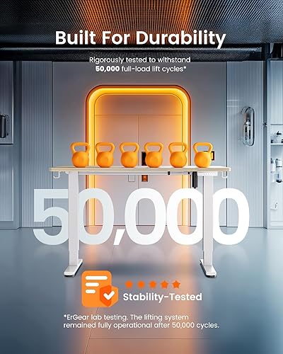 Miniatura 8 de Ergear ErGear Height Adjustable Electric Standing Desk, 55 x 28 Inches Sit Stand up Desk, Memory Computer Home Office Desk (Natural) (EGESD6N)