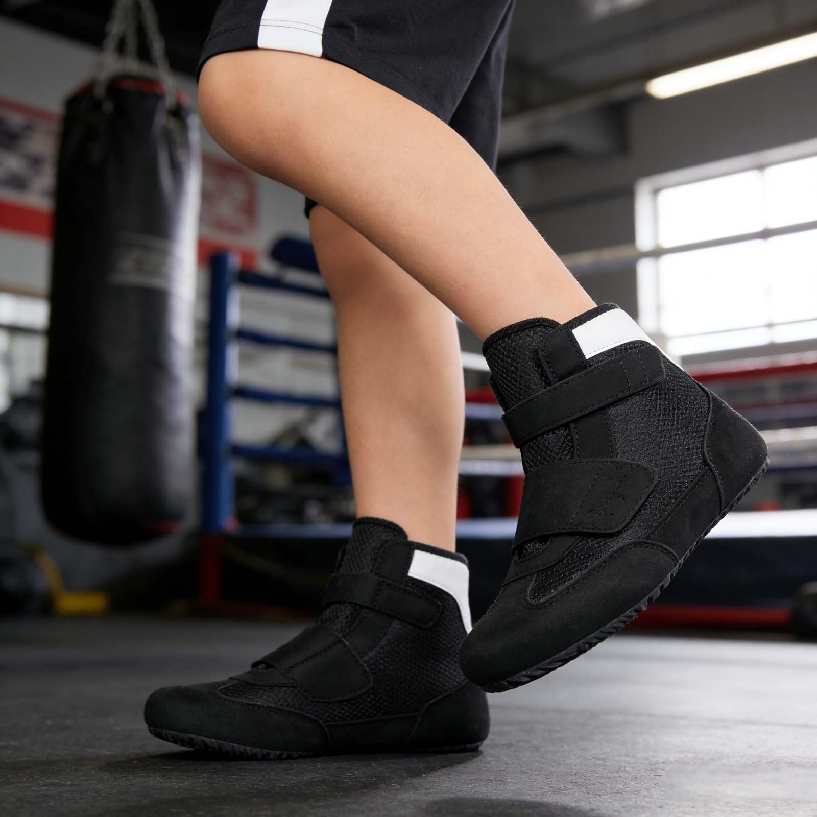 Generisch Scarpe da allenamento robuste e maneggevoli per ragazzi in stile wrestling e boxe per competizione e allenamento