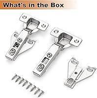 Vista 7 de Probrico Bisagras de gabinete de cocina de apertura suave, 10 pares (paquete de 20), bisagras ocultas de montaje en marco frontal de níquel satinado