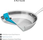 Lagostina Forte 3-Ply Clad 12-pc Ensemble d'articles de cuisine, Ensemble de casseroles et de pots en acier inoxydable, Poignées d'acier inoxydable rivetées à l'aide d'un papier de maintien, Lids en verre trempé, Base compatible avec l'induction, Four sans danger 400°F / 204oC