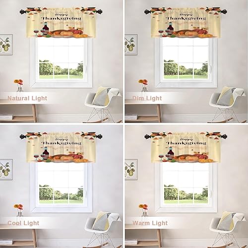 Vista 18 de Shrahala Ethnic Geometric Tribal Kitchen Valances Half Window Curtain, Native American Navajo Tribal Design Print Kitchen Valance for Window Ink