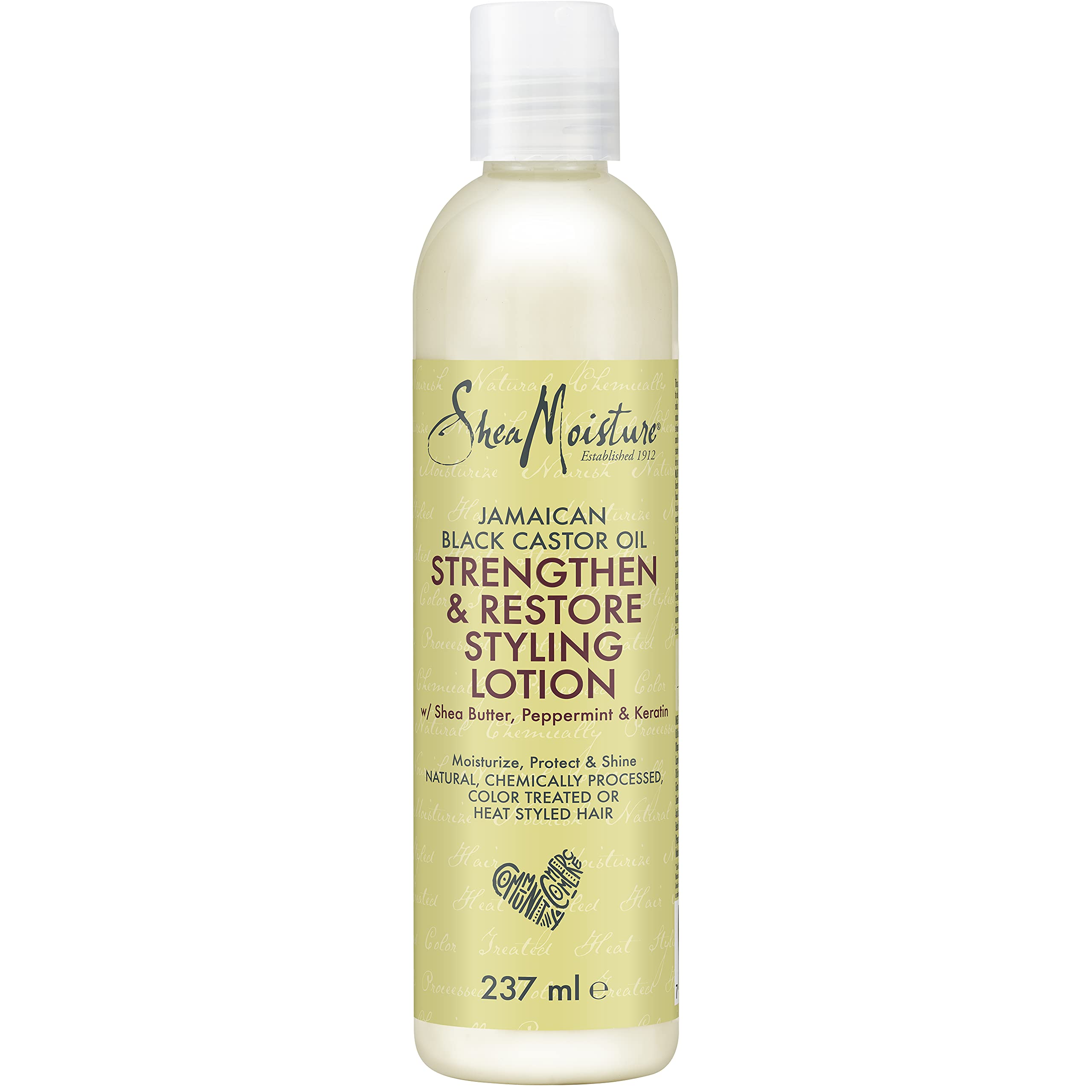 SheaMoisture Loción para cabello Aceite de ricino negro jamaicano fortificante sin sulfatos ni silicona