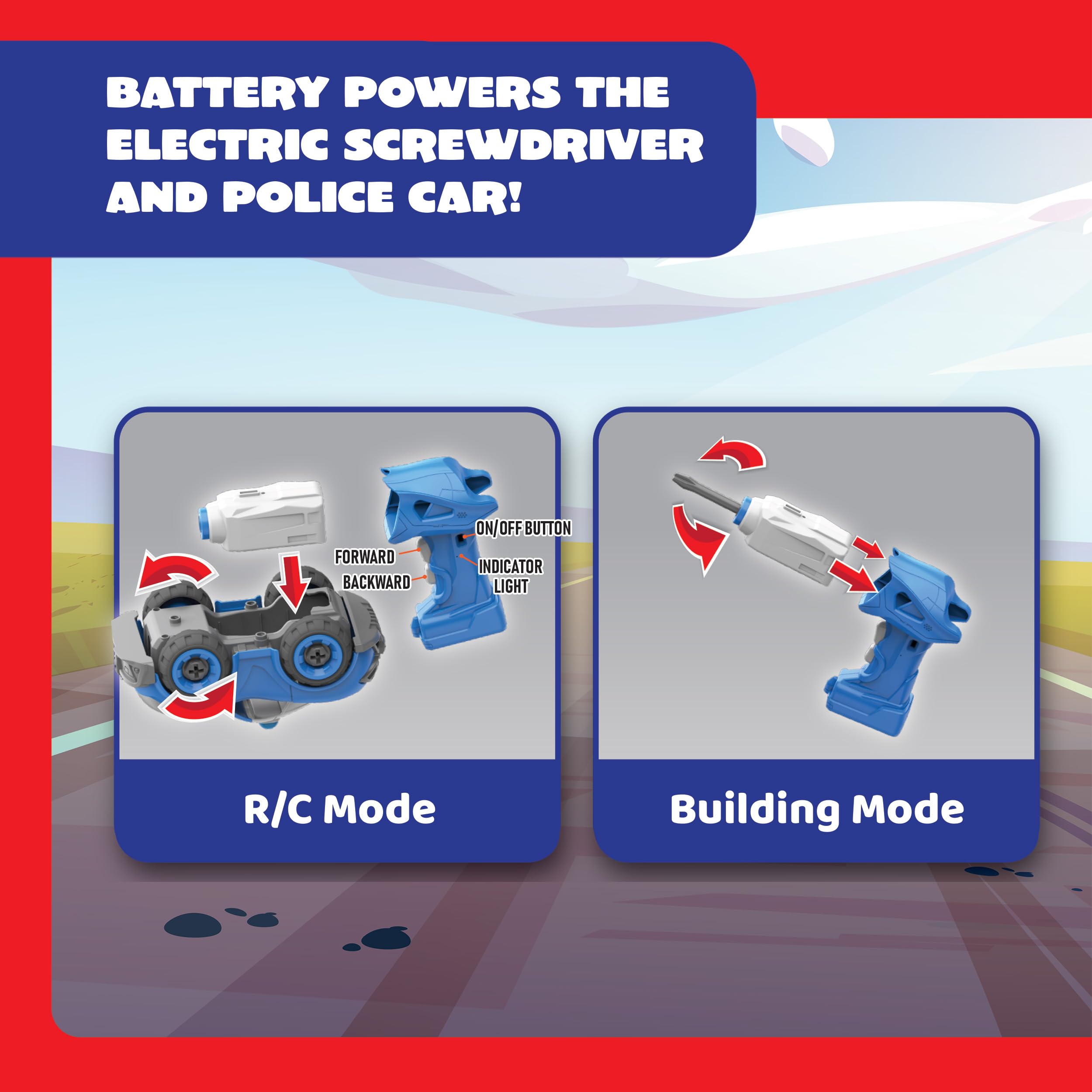Silverlit Tooko Build My First Police Car Ages 3+, 22+ Piece RC Assembly Kit for Toddlers 2-in-1 Electric Screwdriver - Image 4