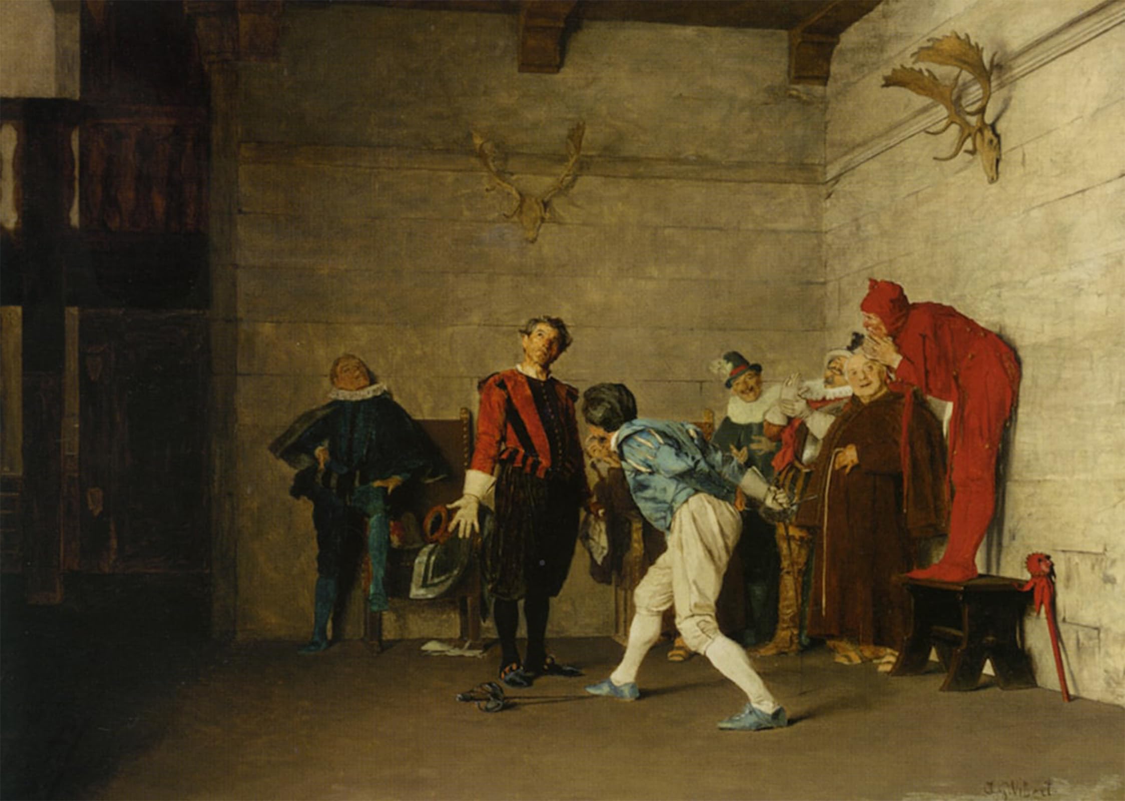 ARTXLXXBN Famous Prints Artwork Pictures Poster Painting Art the Thespians by Jehan Georges Vibert Artwork Landscape Pictures for Home Decor 60x90cm