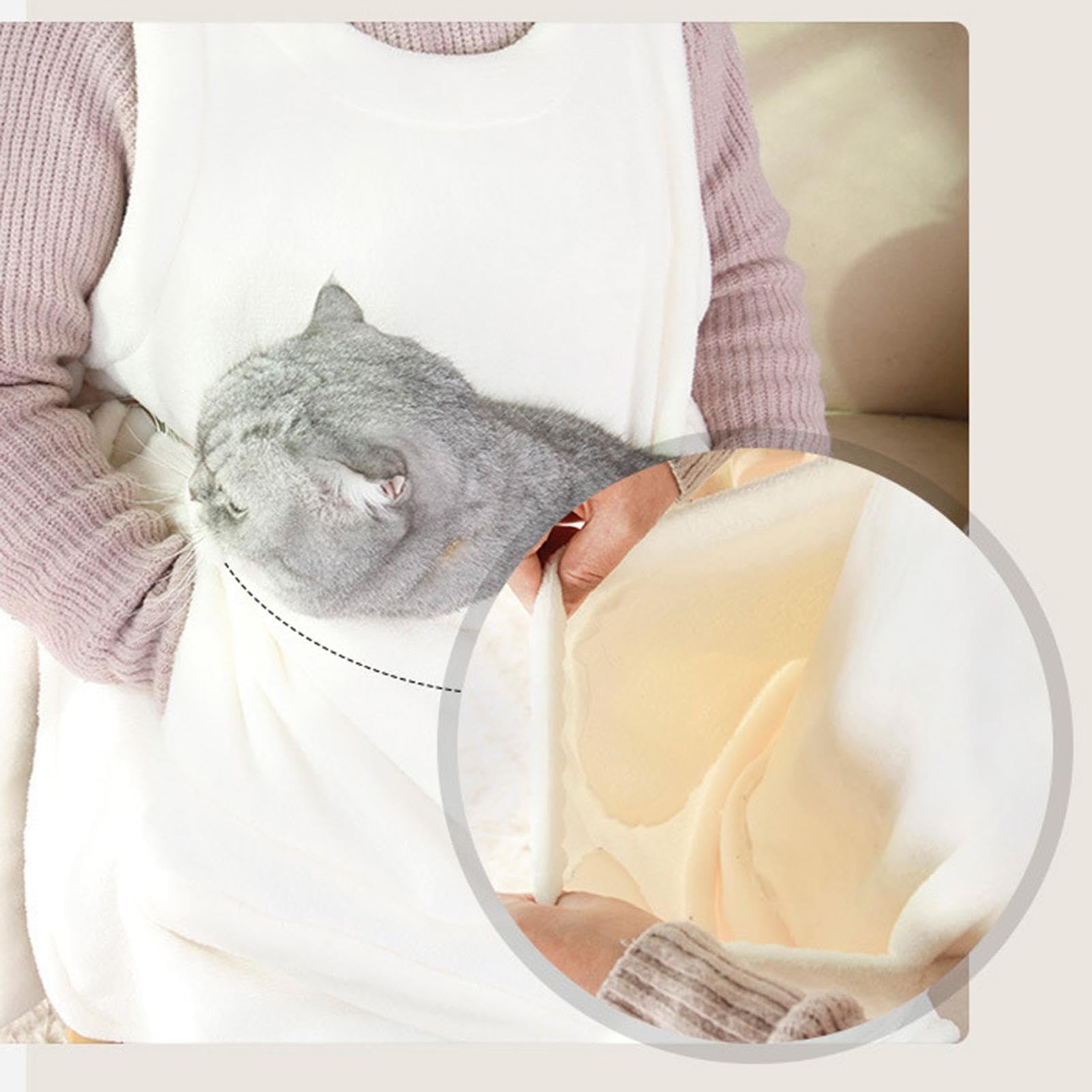 Comodo grembiule da trasporto per gatti | Morbido grembiule in flanella per gatti | Borsa calda per animali domestici con borsa per la casa, i viaggi | Comodo sacco a per gatti per l'uso