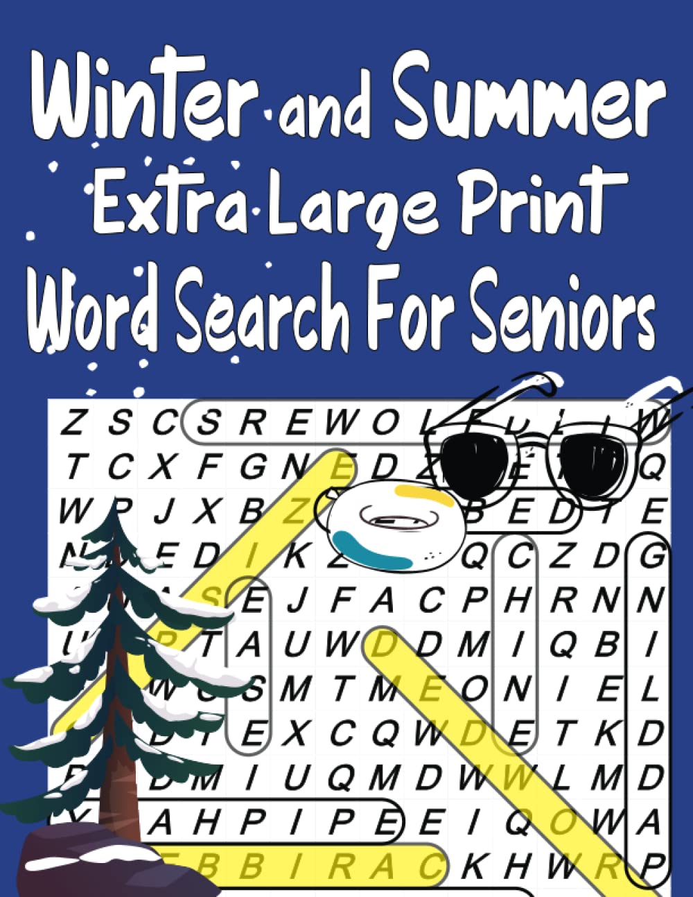 Winter and Summer Extra Large Print Word Search For Seniors: 75 Word search puzzles with solutions, ,Train your Brain Everyday