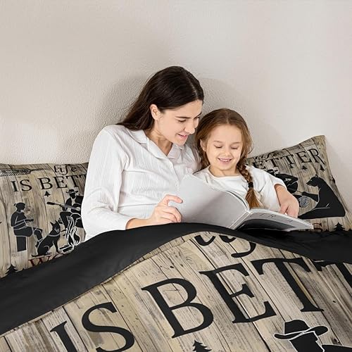 Miniatura 2 de Homewish Juego de edredón rústico de granja, tamaño Queen, ropa de cama de 3 piezas para niños, adolescentes y adultos, decoración del hogar,