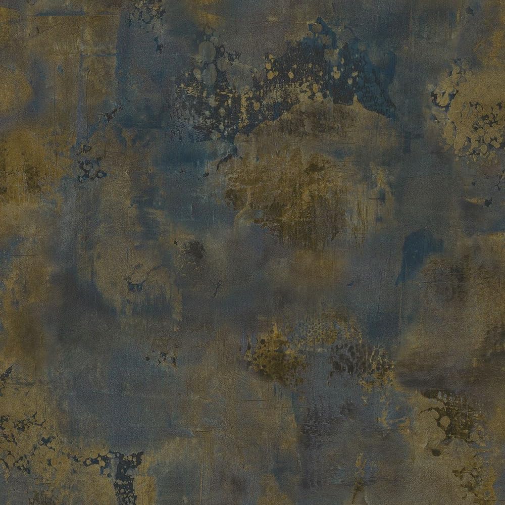 Grandeco Galvanised Navy Wallpaper - Textured Metallic Effect - Navy Blue - 10.05m Roll