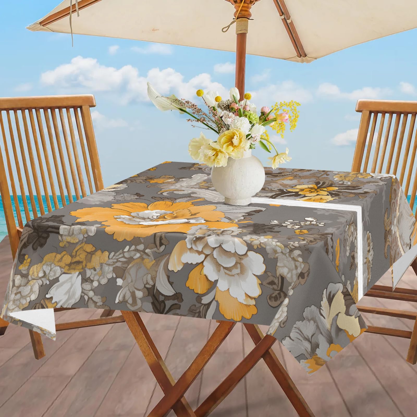 CCYKXA Nappe Avec Trou Pour Parasol, Nappe De Table étanche, Nappe D