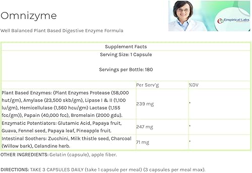 Miniatura 2 de Empirical Labs Omnizyme 180 Caps